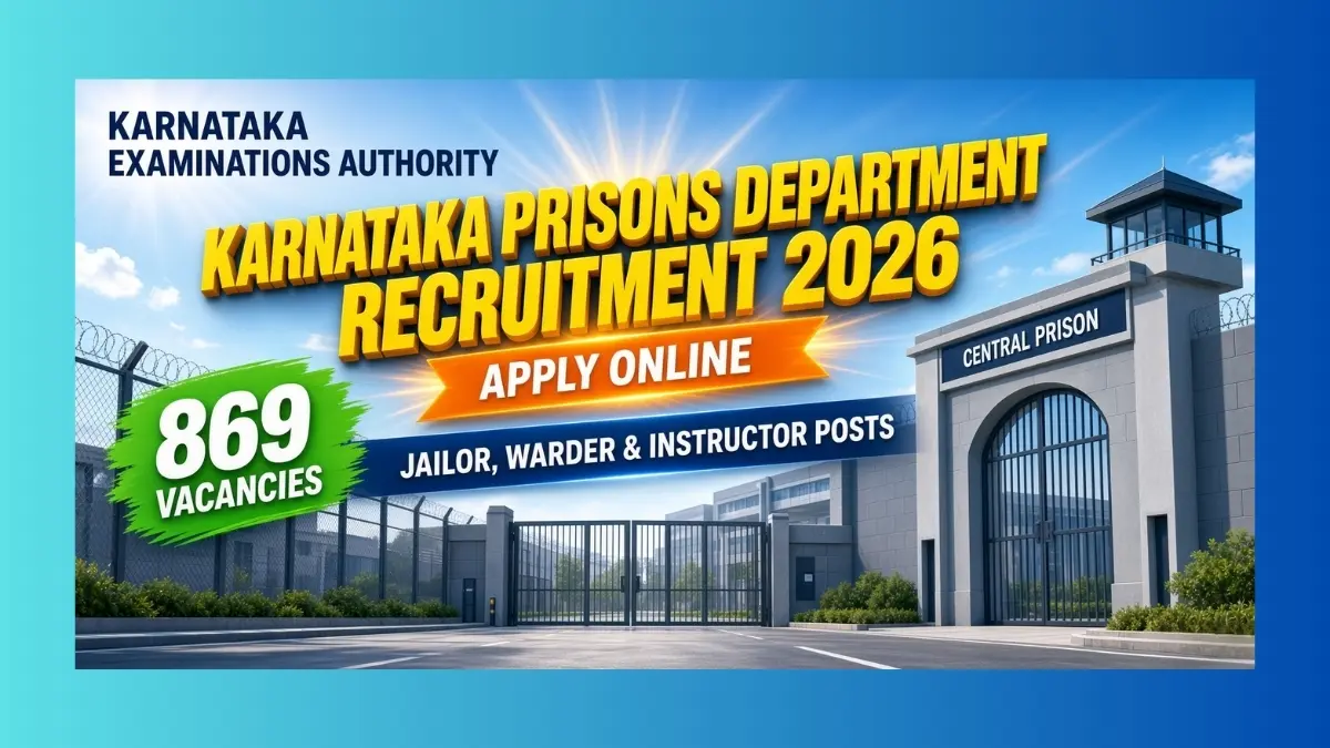 Karnataka Prisons Warder Recruitment 2026 notice for 869 Jailor and Warder posts
