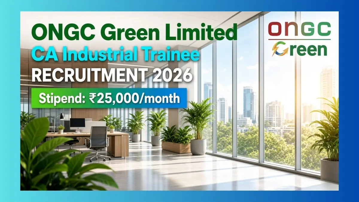 ONGC Green Delhi CA Industrial Trainee Recruitment 2026 notice for 2 seats