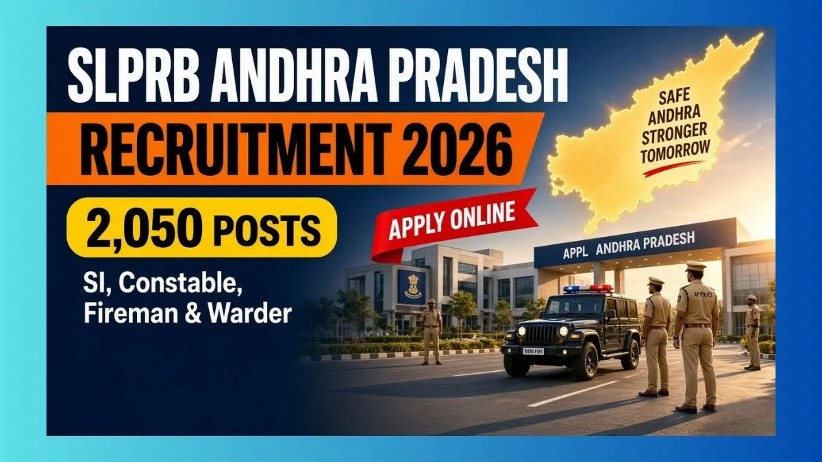 SLPRB Andhra Pradesh Police Recruitment 2026 notice for 2050 SI and Constable posts