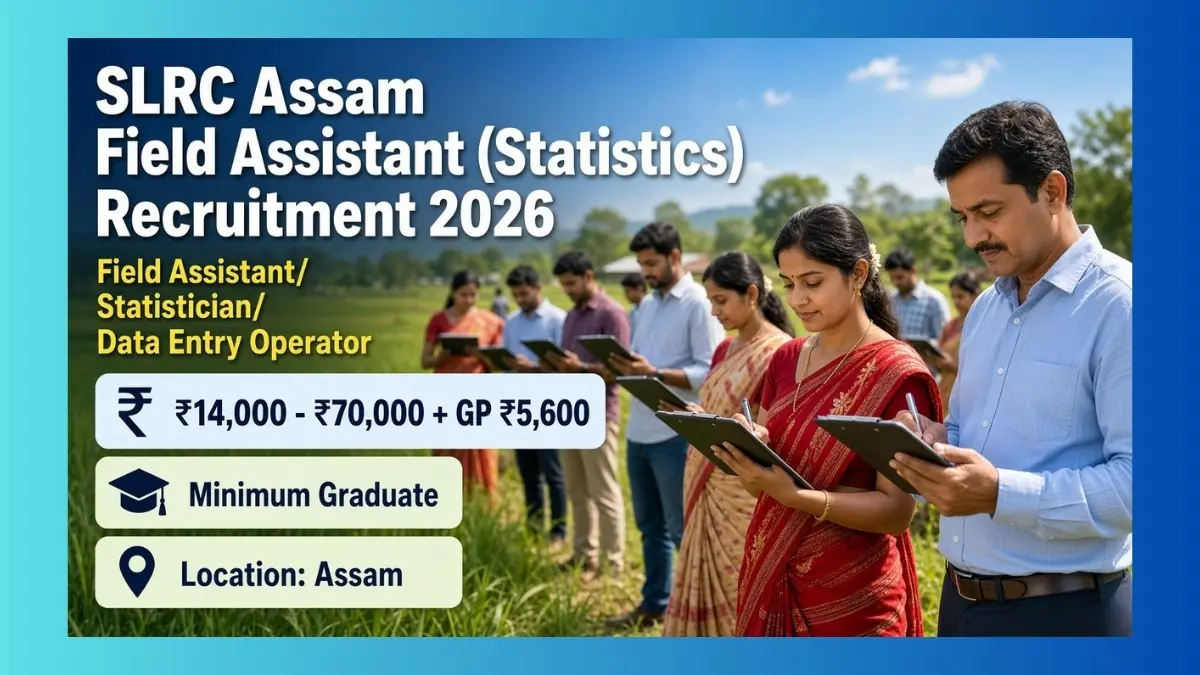 SLRC Assam Field Assistant Enumerator Recruitment 2026 notice for 72 ISS posts