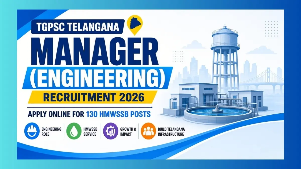 TGPSC Manager Engineering Recruitment 2026 notification for 130 HMWSSB posts
