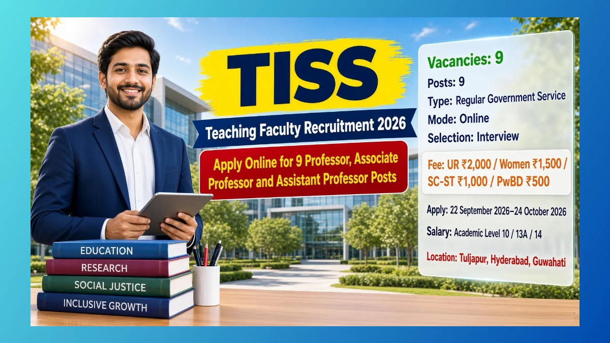 TISS Faculty Recruitment 2026 notice for 9 teaching posts