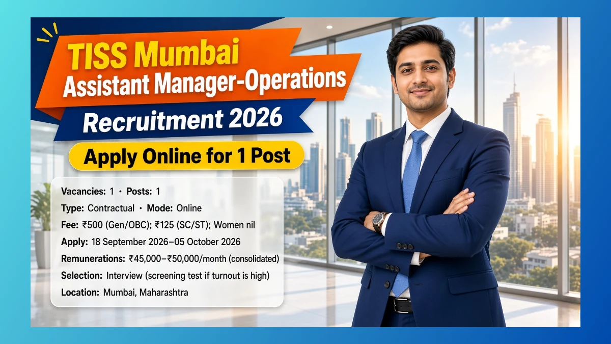 TISS Mumbai Assistant Manager-Operations Recruitment 2026 notice for 1 contract post