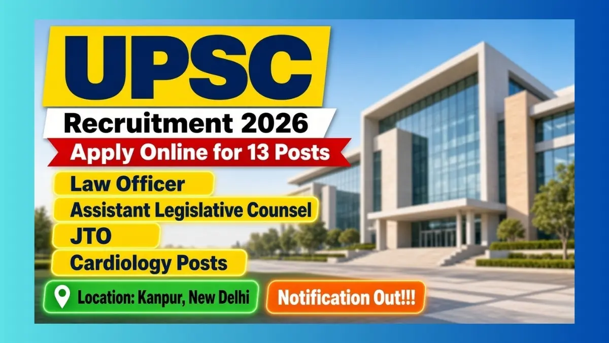 UPSC Law Officer and ALC Recruitment 2026 notice for 13 posts