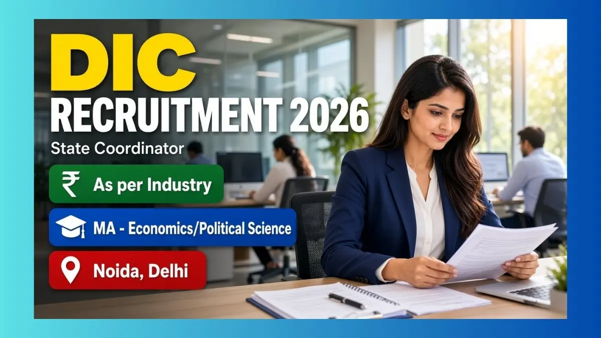 DIC State Coordinator Recruitment 2026 for 12 Poshan Tracker posts