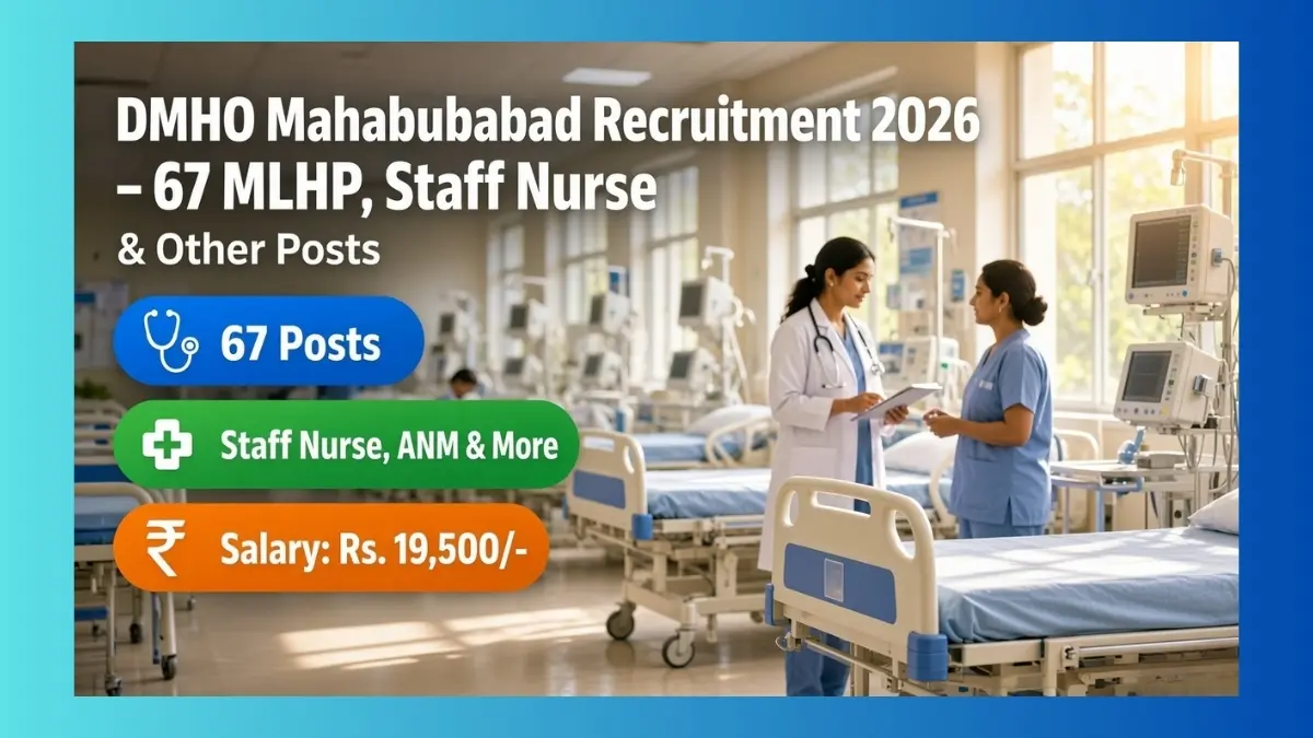 DMHO Mahabubabad NHM recruitment 2026 for 67 MLHP Staff Nurse and other posts