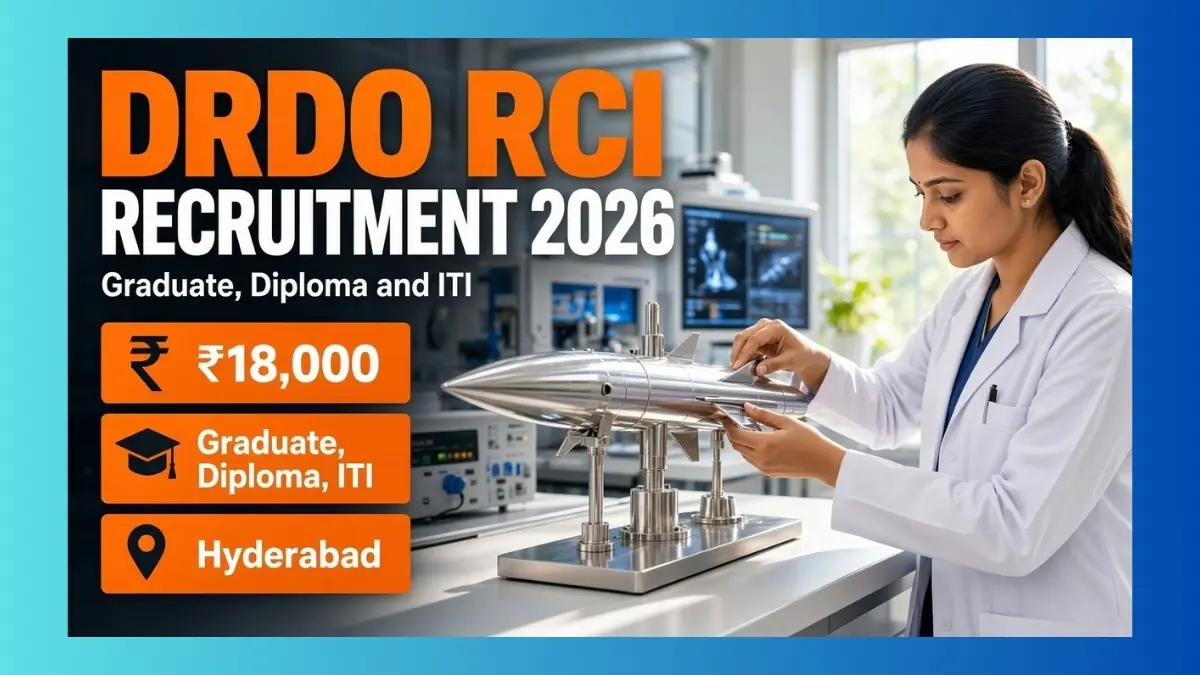 DRDO RCI Hyderabad apprentice recruitment 2026 for 195 Graduate, Diploma and ITI seats