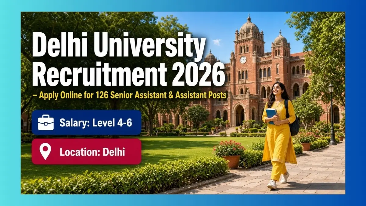 Delhi University Senior Assistant and Assistant recruitment 2026 notification for 126 posts