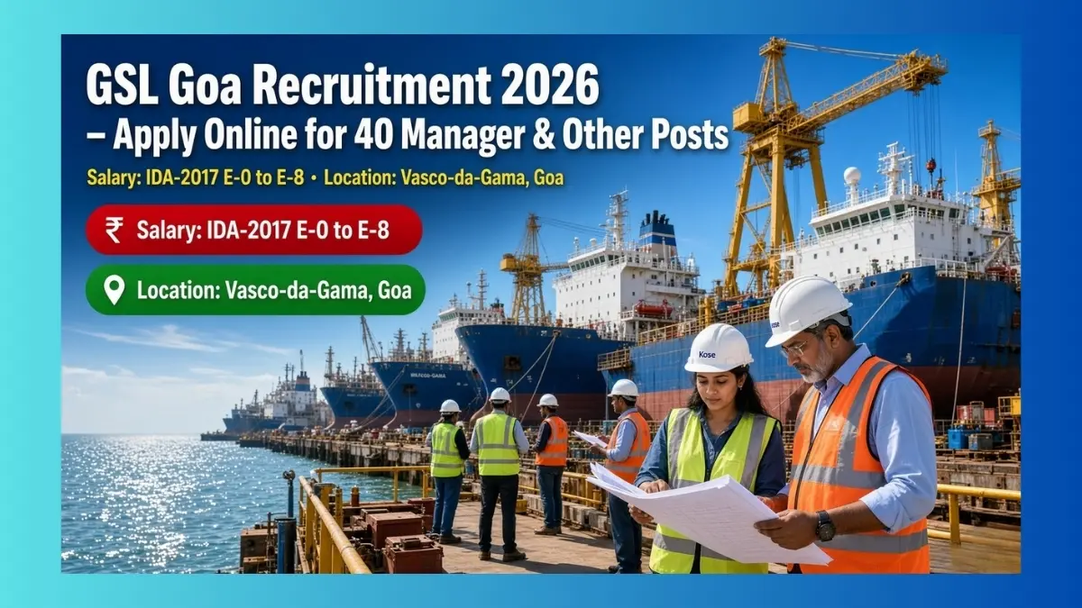 GSL Goa Recruitment 2026 for 40 Manager and other posts