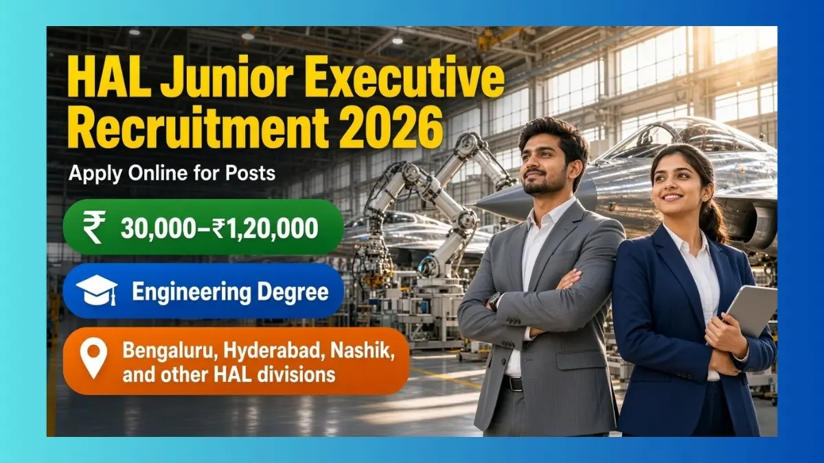 HAL Junior Executive Recruitment 2026 for 150 short-term engineering posts