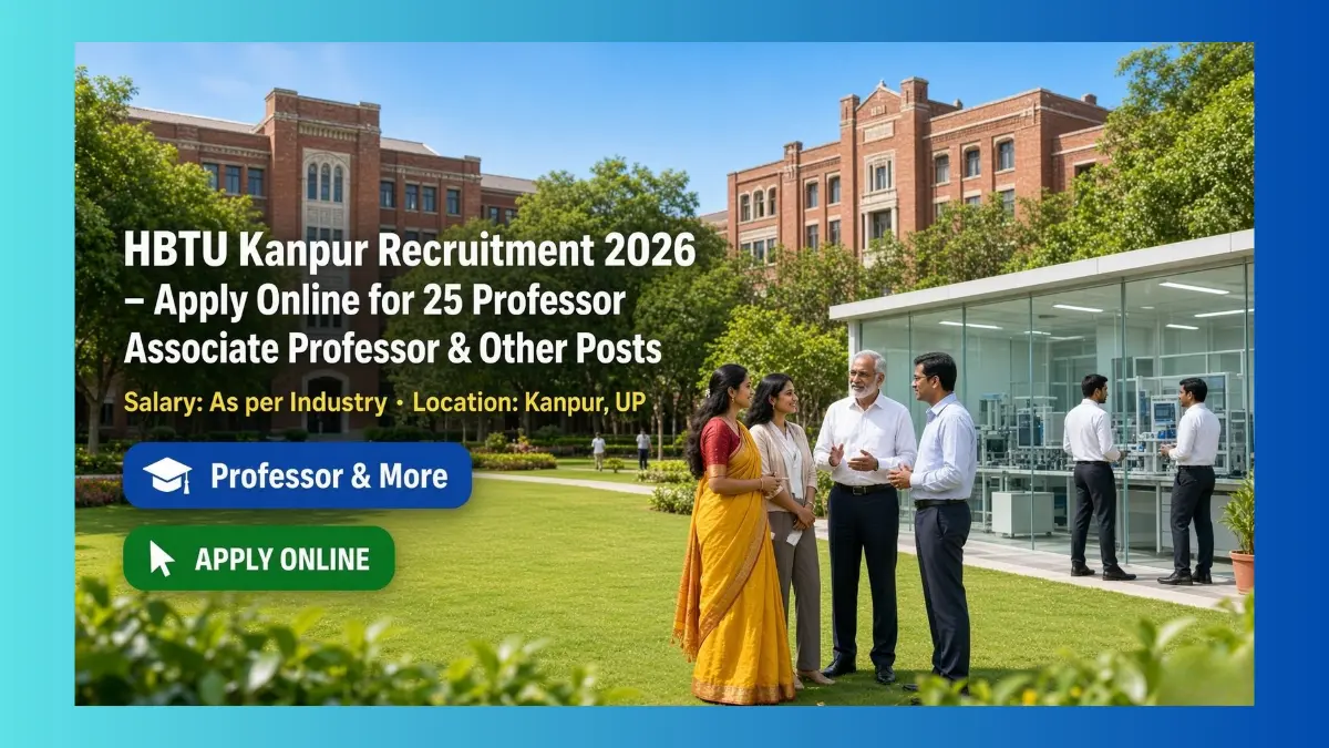 HBTU Kanpur faculty recruitment 2026 for 25 professor and other posts