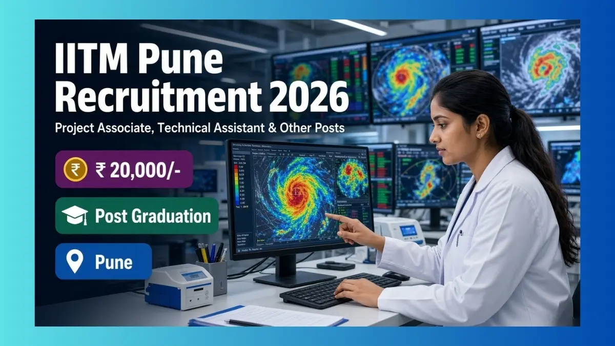 IITM Pune walk-in for 31 Project Associate and Technical Assistant posts in 2026