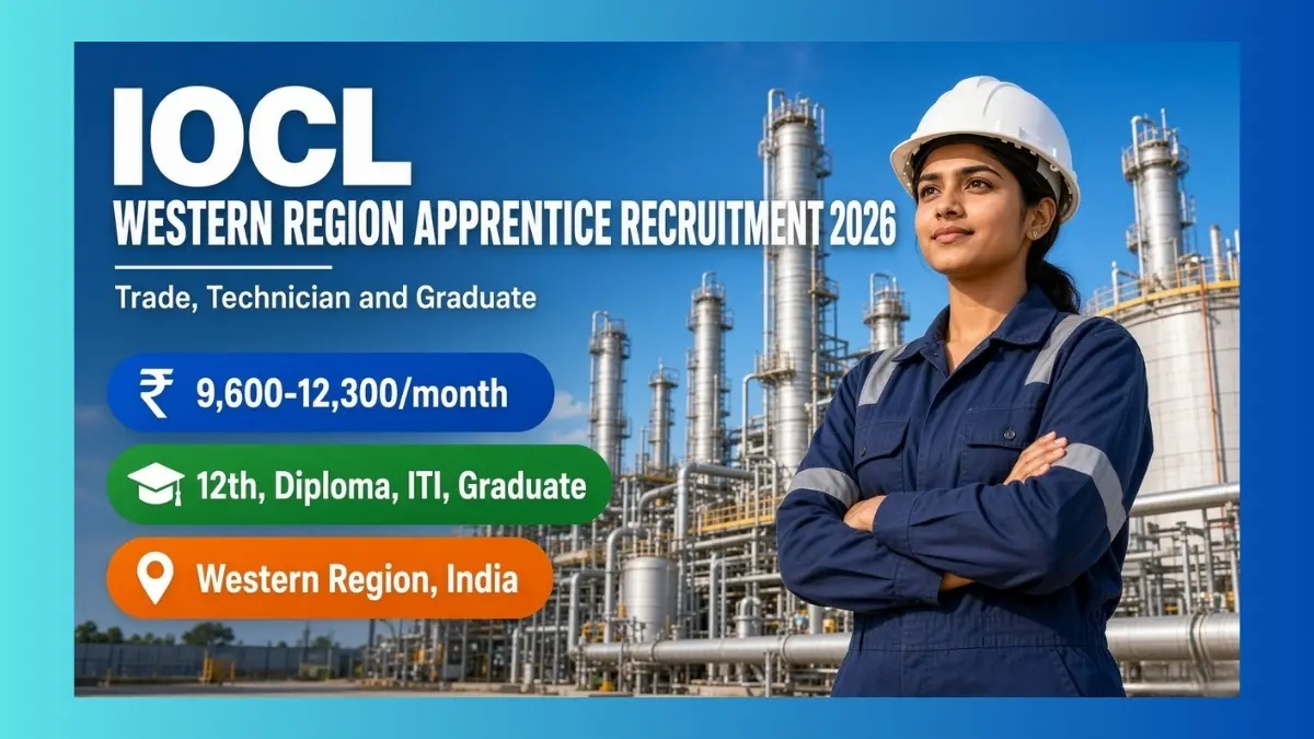 IOCL Western Region apprentice recruitment 2026 notice for 335 training seats
