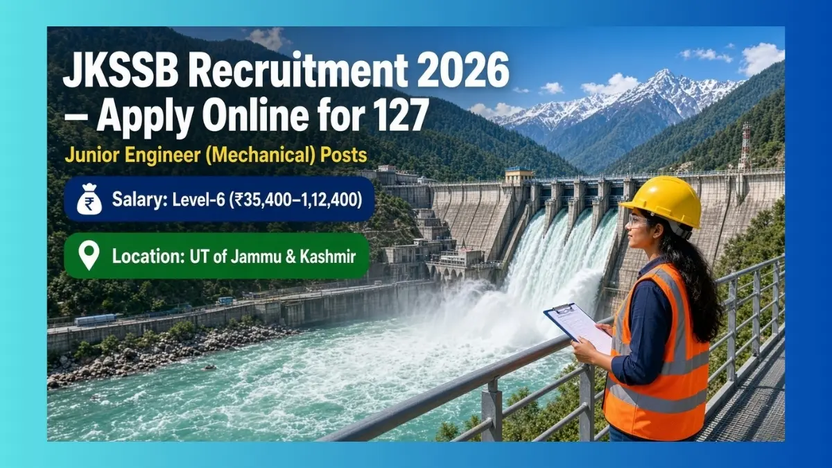 JKSSB Junior Engineer Mechanical recruitment 2026 notification for 127 posts