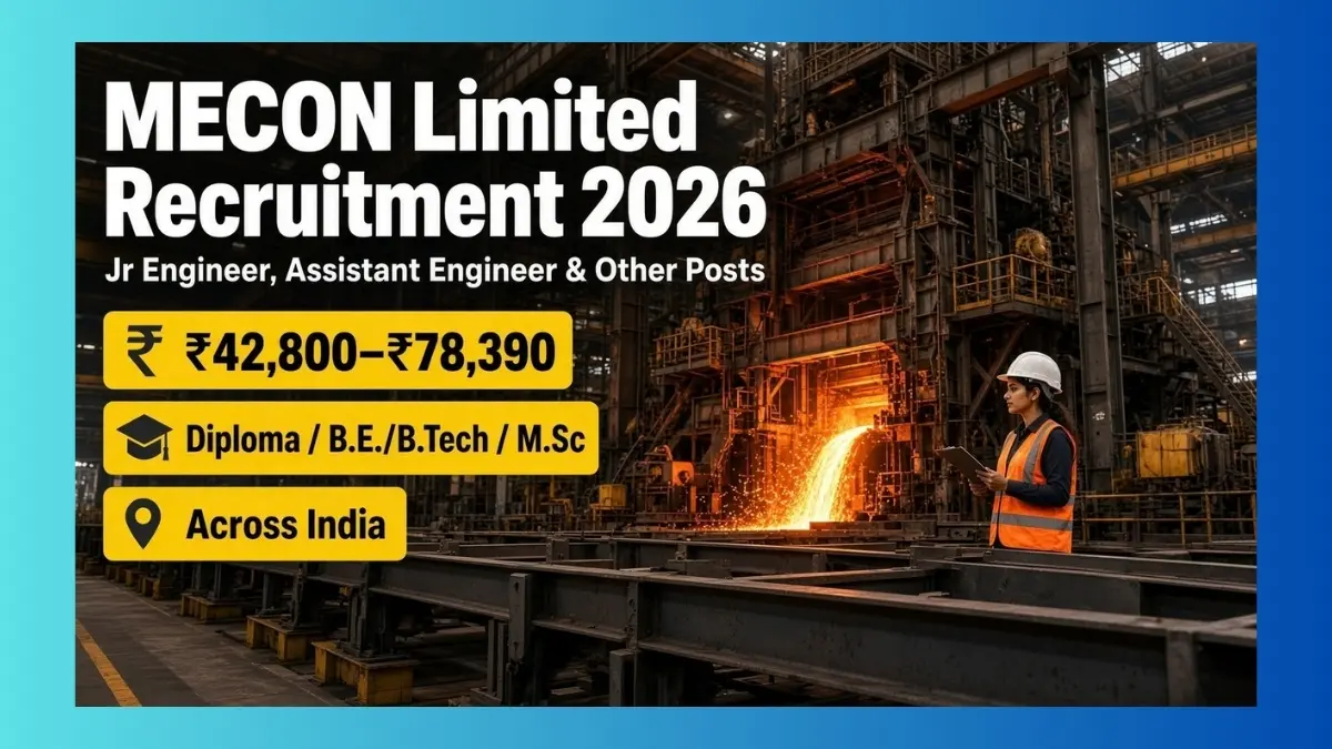 MECON FTFT engineer recruitment 2026 notification for 161 contractual posts across India