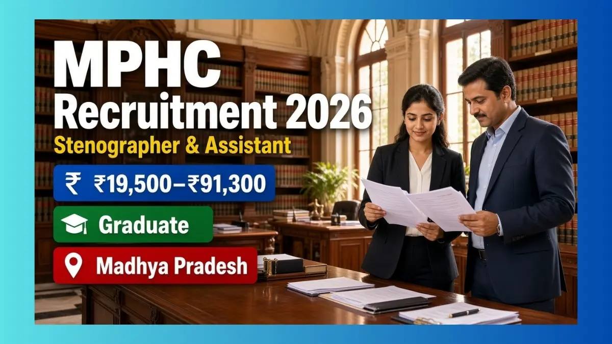 MPHC Madhya Pradesh Stenographer Recruitment 2026 notification for 418 district court posts