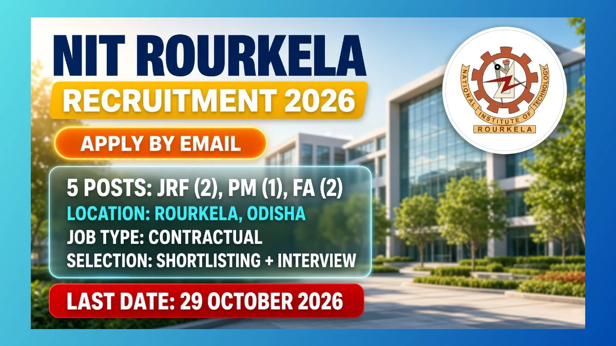 NIT Rourkela JRF Field Assistant Recruitment 2026 for 5 project posts under ANRF-PAIR