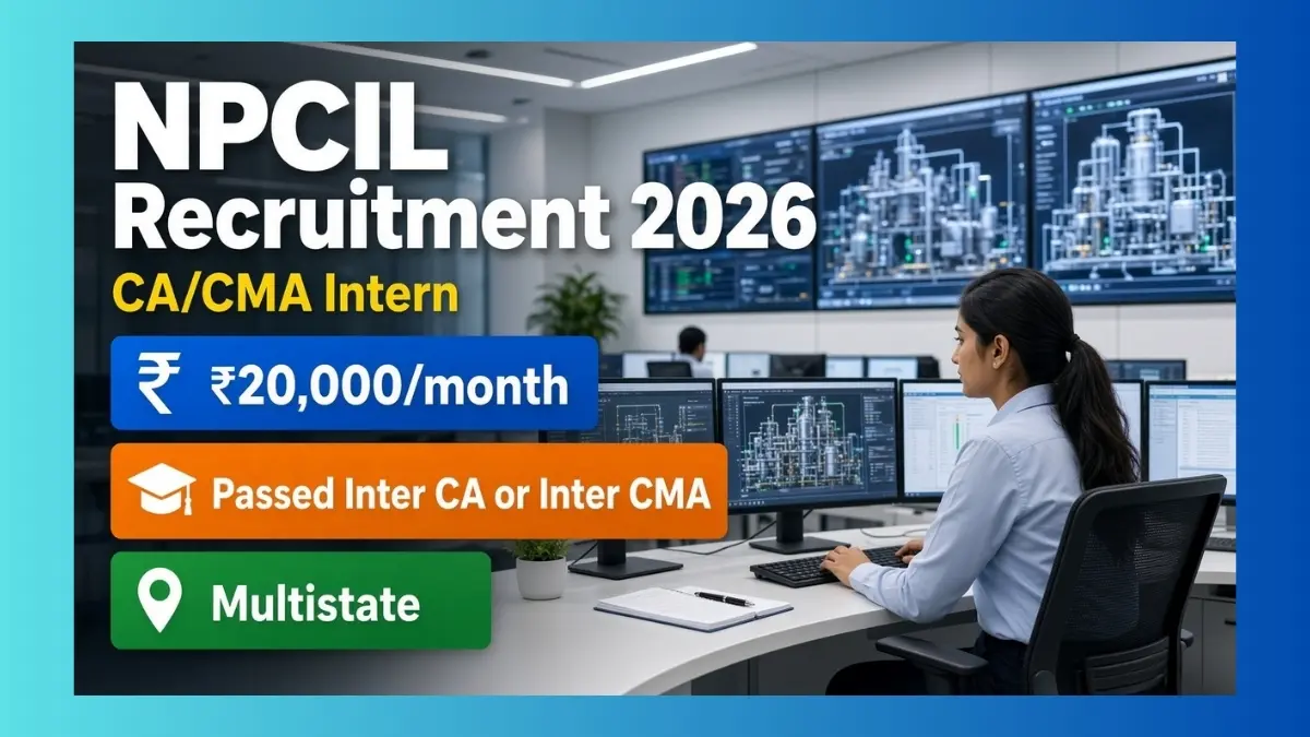 NPCIL Mumbai CA/CMA Intern Recruitment 2026 for 51 practical training seats