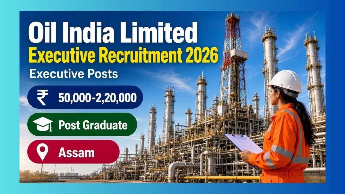 Oil India Executive Recruitment 2026 notification for 32 posts in Duliajan Assam