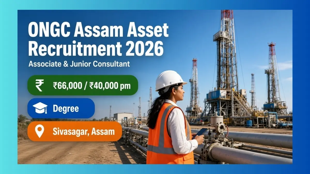 ONGC Assam Asset Associate and Junior Consultant Recruitment 2026 for 20 posts