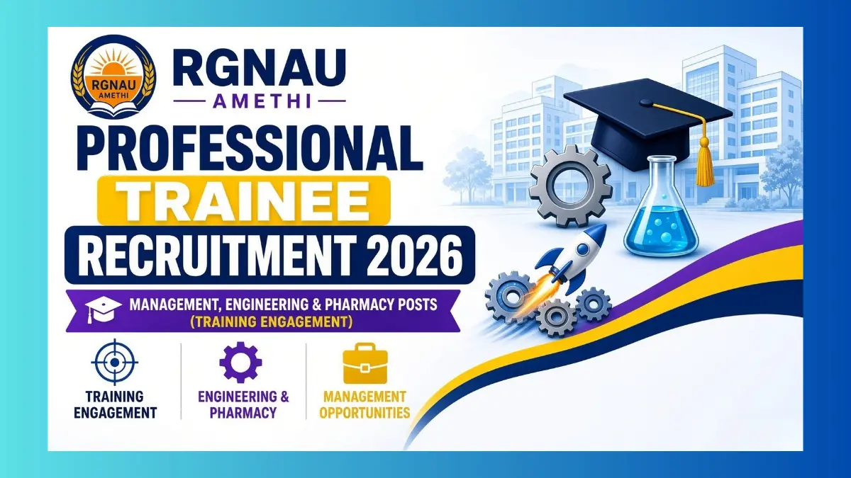 RGNAU Amethi Professional Trainee recruitment 2026 for 10 posts