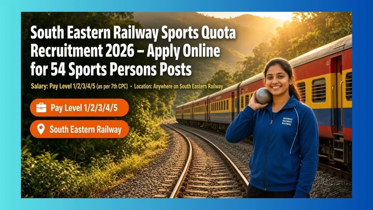 South Eastern Railway sports quota recruitment 2026 for 54 posts