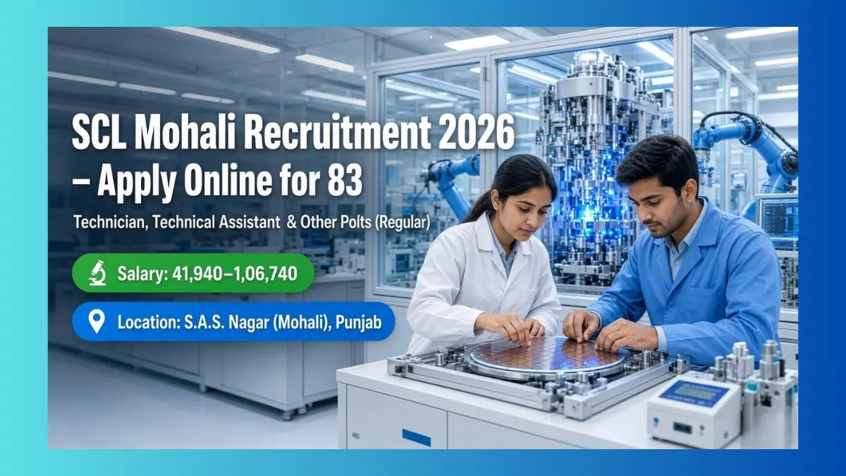 SCL Mohali Technician and Technical Assistant Recruitment 2026 for 83 posts