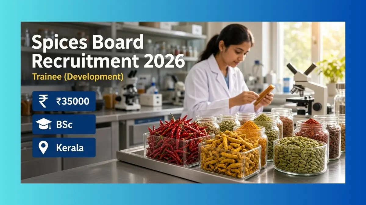 Spices Board Trainee Development Recruitment 2026 notice for 21 SC/ST seats