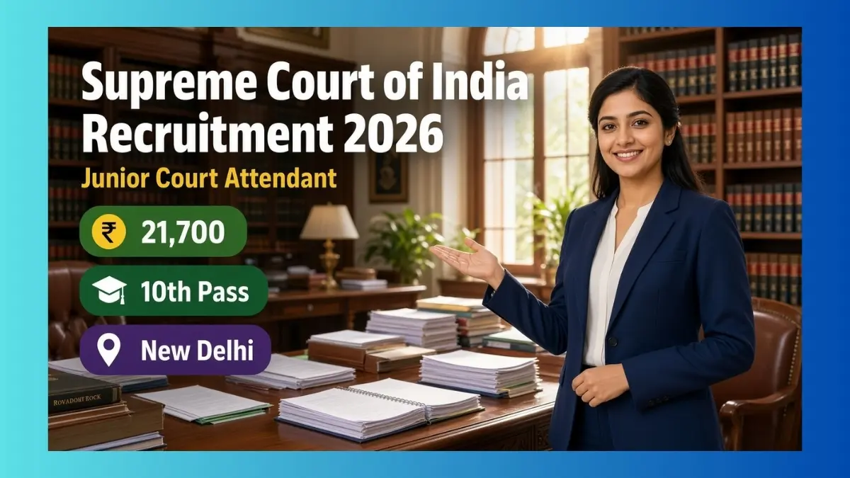 Supreme Court of India Junior Court Attendant Recruitment 2026 for 130 posts in New Delhi